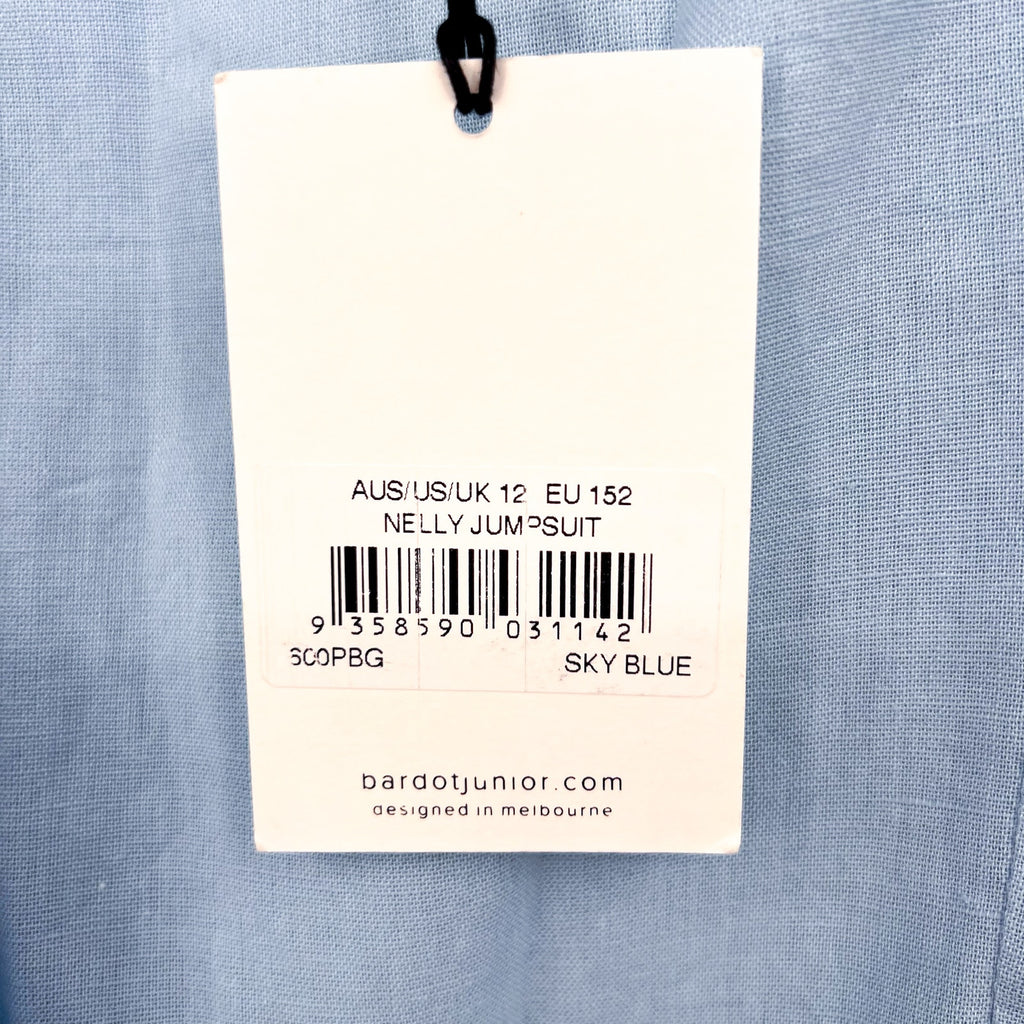 BARDOT JUNIOR Girl's Nelly Ruffle Jumpsuit SIZE 12 Large Sky Blue NWT