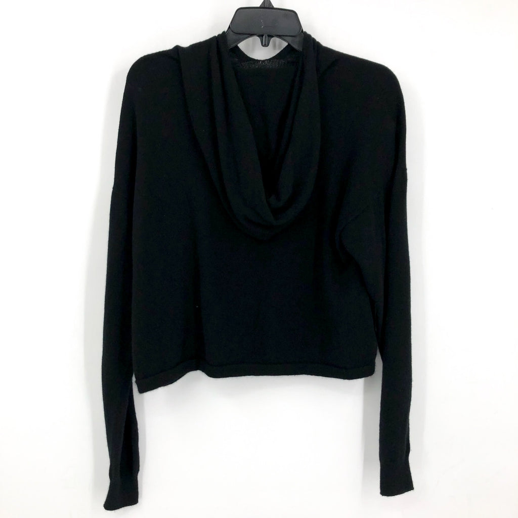 ACTIVE CASHMERE Women's Cashmere Cropped Hoodie Sweater Small Black NWT