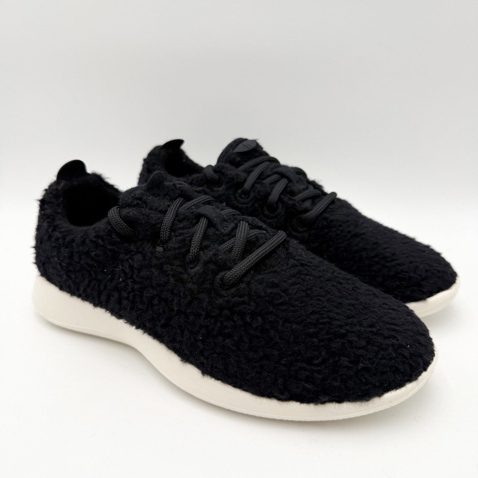 AllBirds Womens Runner Fluff Sneakers Size 6 EU 36 Black Merino Wool Comfort NIB