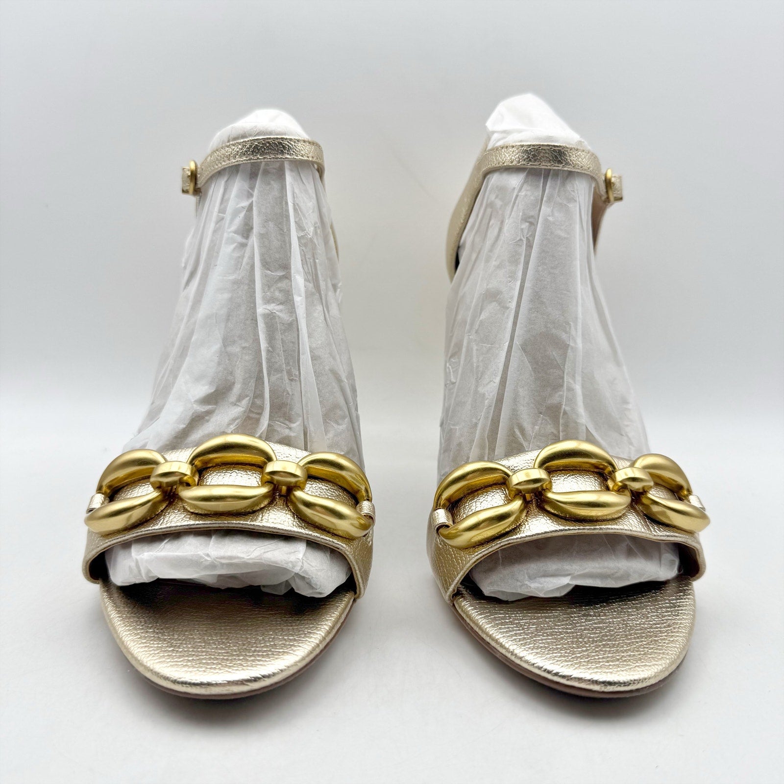 Vince Camuto Womens Aurelia Heel Sandals Size 12 M EU 43.5 Gold Leather NIB