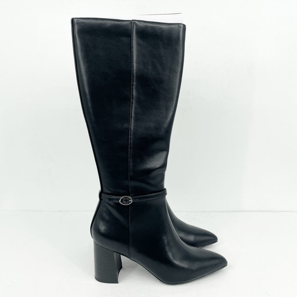 Anne Klein Womens Brenice Knee High Tall Boots Size 9 Vegan Leather NIB