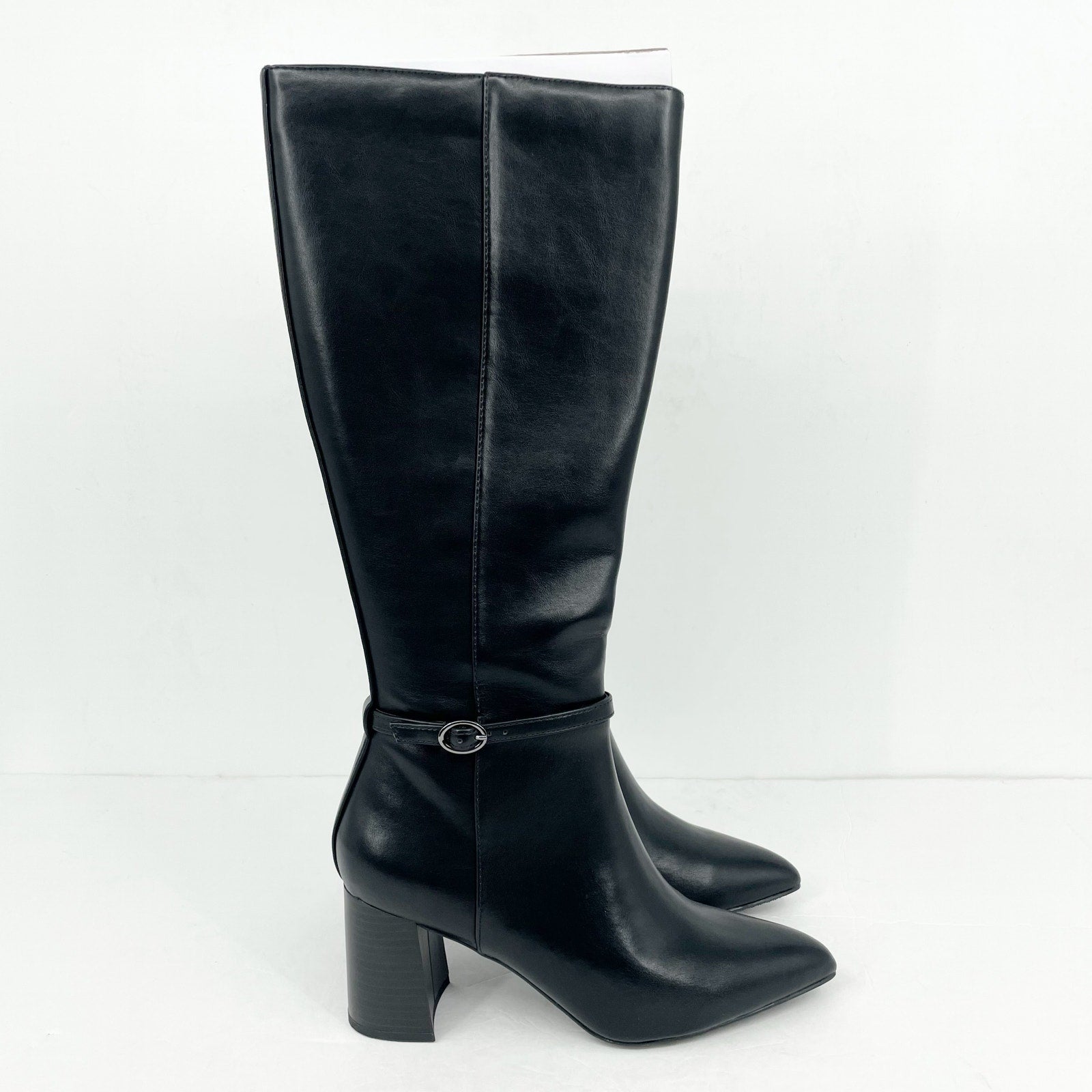 Anne Klein Womens Brenice Knee High Tall Boots Size 9 Vegan Leather NIB