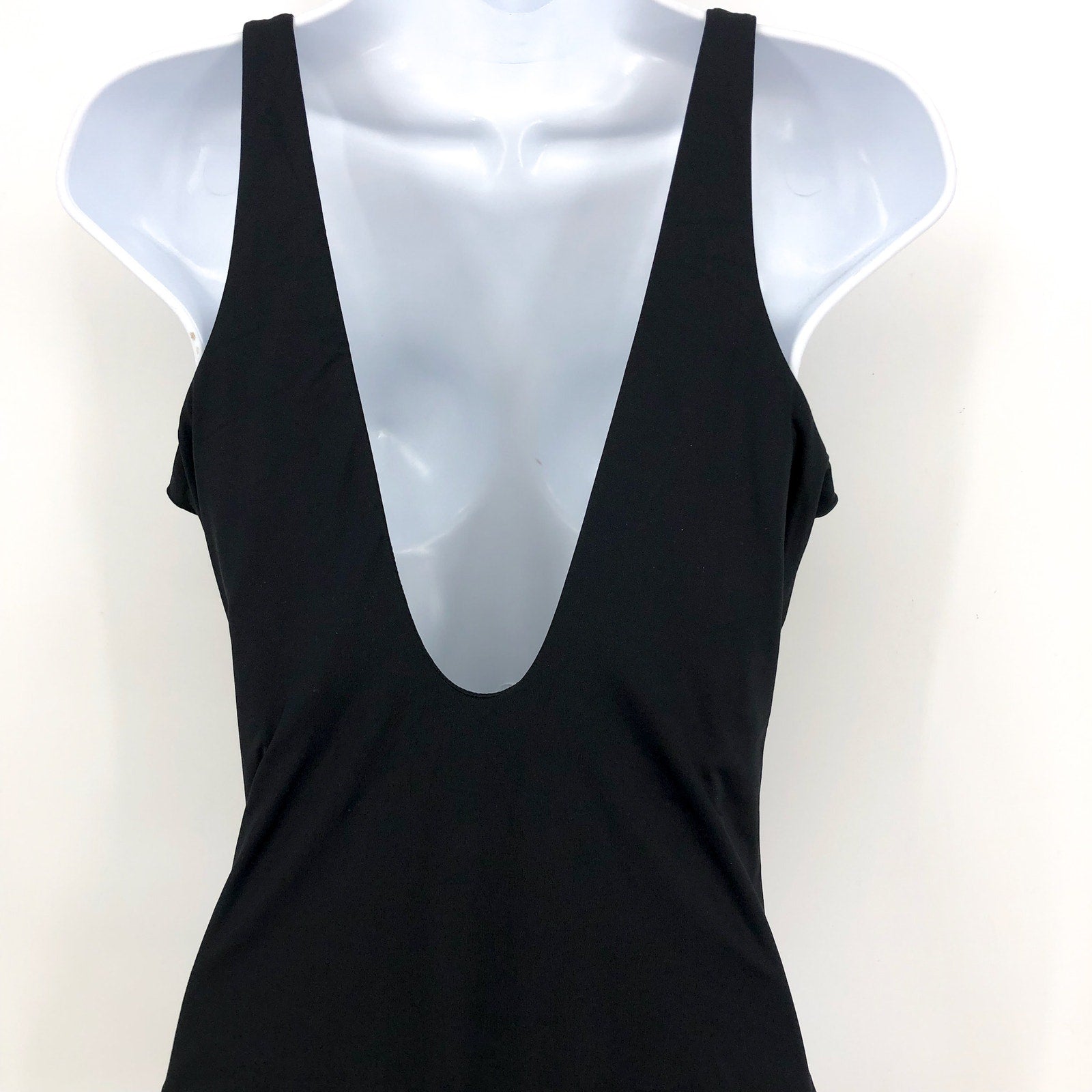 SEAFOLLY COLLECTIVE Women's V Neck One Piece Swimsuit Size 6 Black NWT