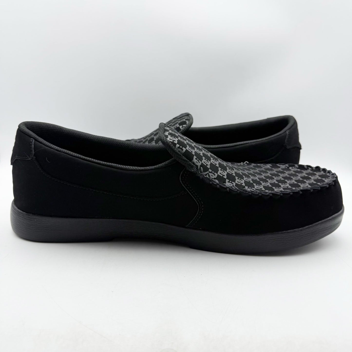 DC Mens Villain 2 Slip On Sneakers US 18 EU 55 Black Leather NIB