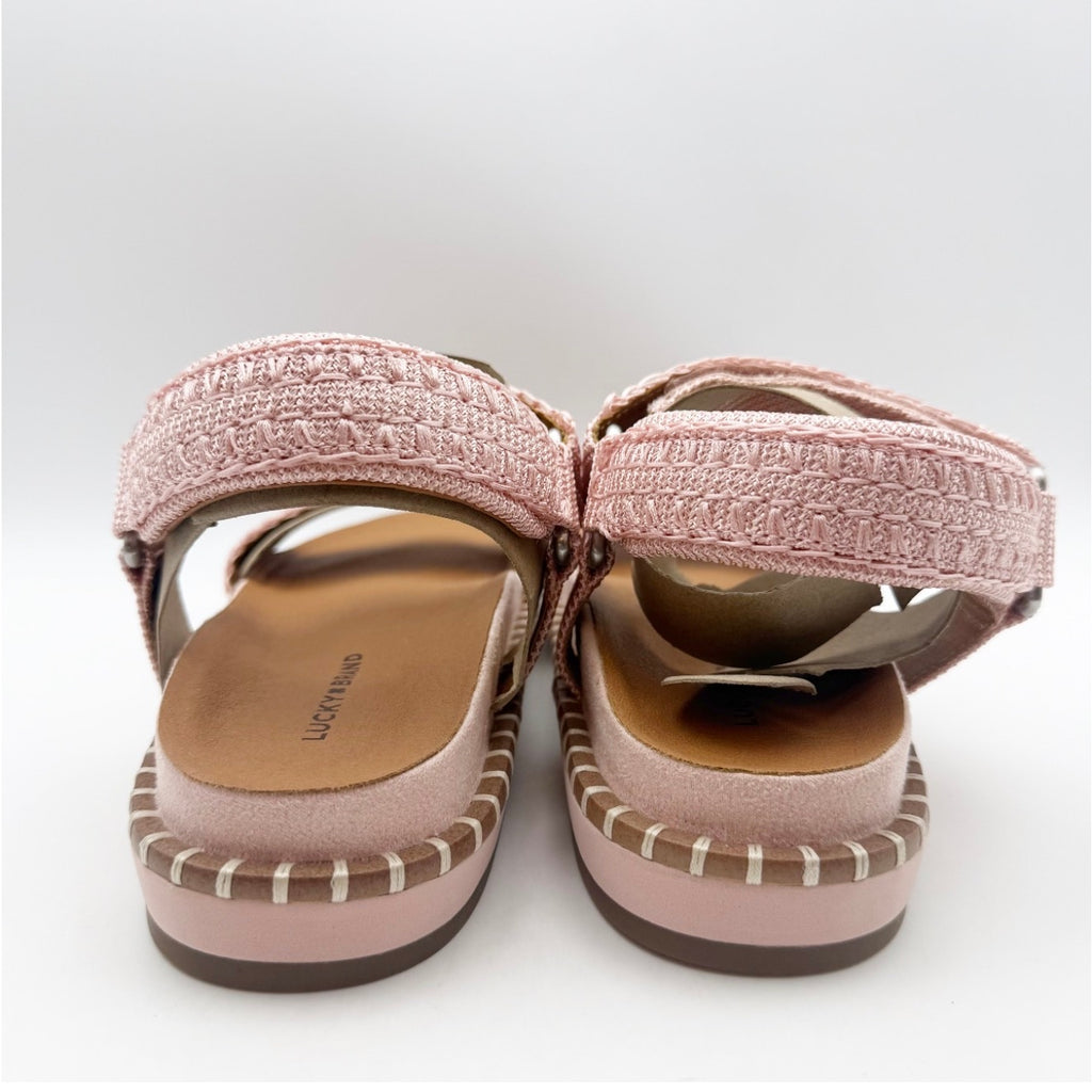 Lucky Brand Womens Ullaniah Platform Sandals Size 7M Pink Blush Ankle Strap NIB