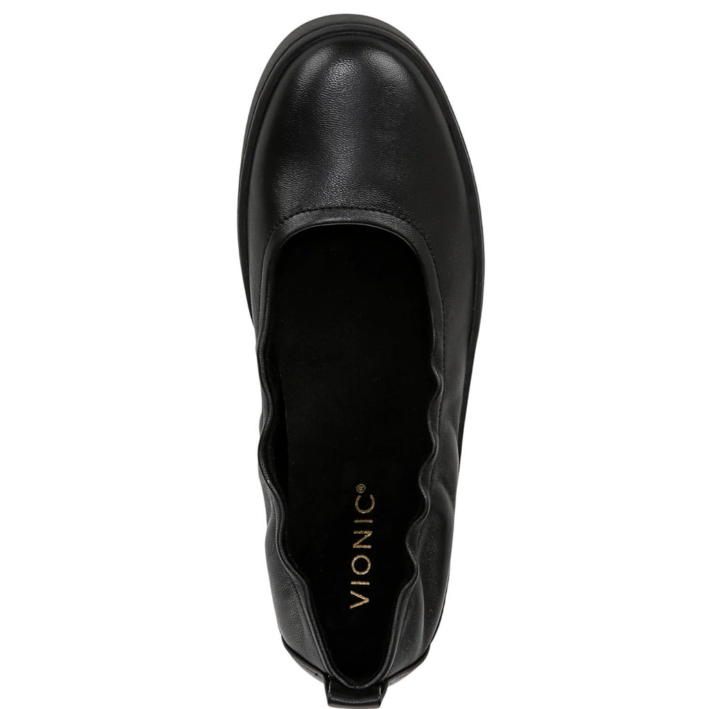 VIONIC Womens Uptown Ballet Slip-on Flats US 7 EU 37 Black Leather NWOB