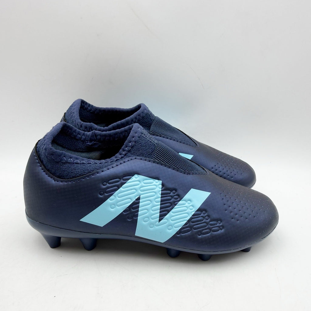 New Balance Kids Tekela Magique FG V4+ Football Cleats US 12 EU 30 Navy NIB