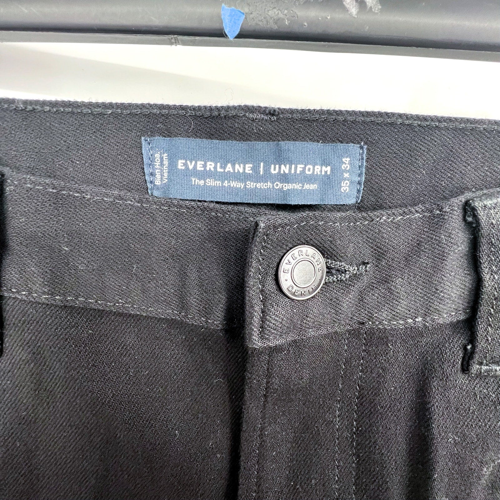 EVERLANE Men's Slim 4-Way Stretch Jeans 35x34 Black Uniform Organic Cotton NWT