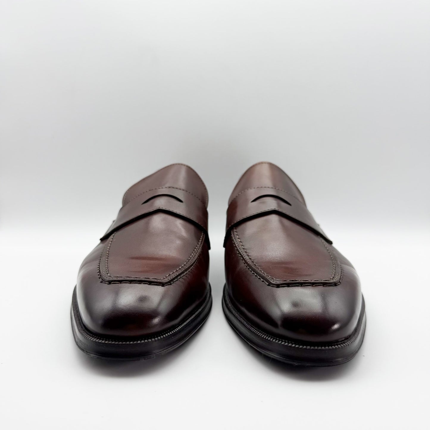 Bruno Magli Mens Nathan Penny Loafers US 11 EU 44 Brown Leather NIB