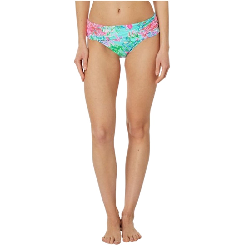 LILLY PULITZER Lagoon Sarong Hipster Bikini Bottom SZ 2 Blue Cay To My Heart NWT