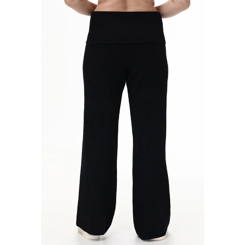 JUICY COUTURE Women's Low Rise Knit Flare Sweater PantLarge Black NWT