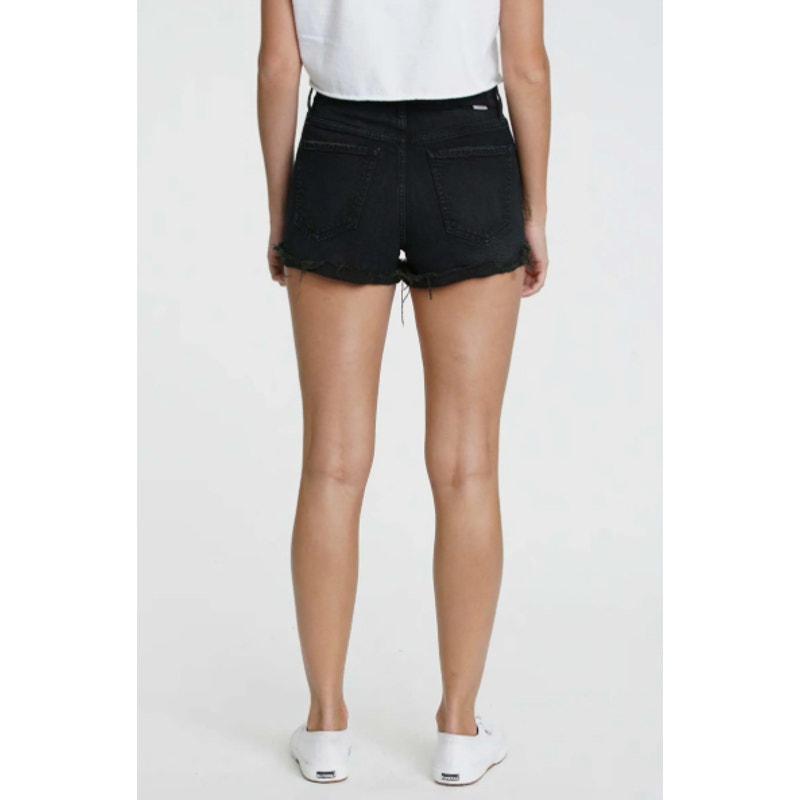 DAZE Women's Troublemaker High Rise Shorts Size 24 Black Backseat Cutoff NWT