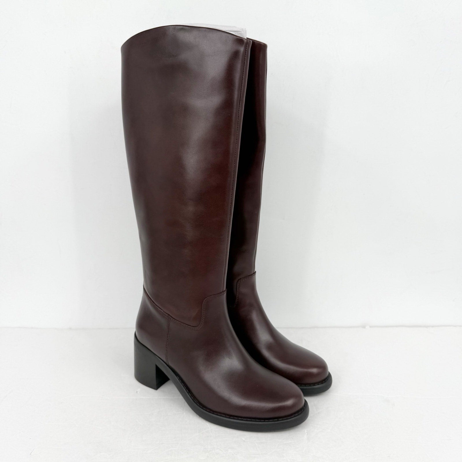 Vince Camuto Womens Amree Knee High Boot US 6 M EU 36.5 Red Mahogany Leather NIB
