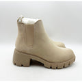 Steve Madden Women's Howler Chelsea Boot Size 7.5 M Beige Block Heel NWOB