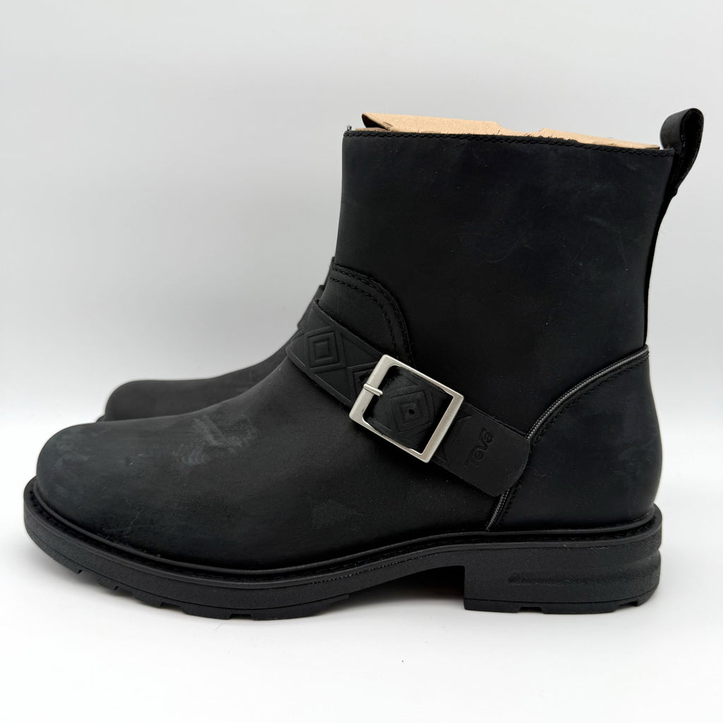 Teva Womens Rowena Buckle Ankle Boot US 8.5 EU 39.5 Black Leather Waterproof NIB