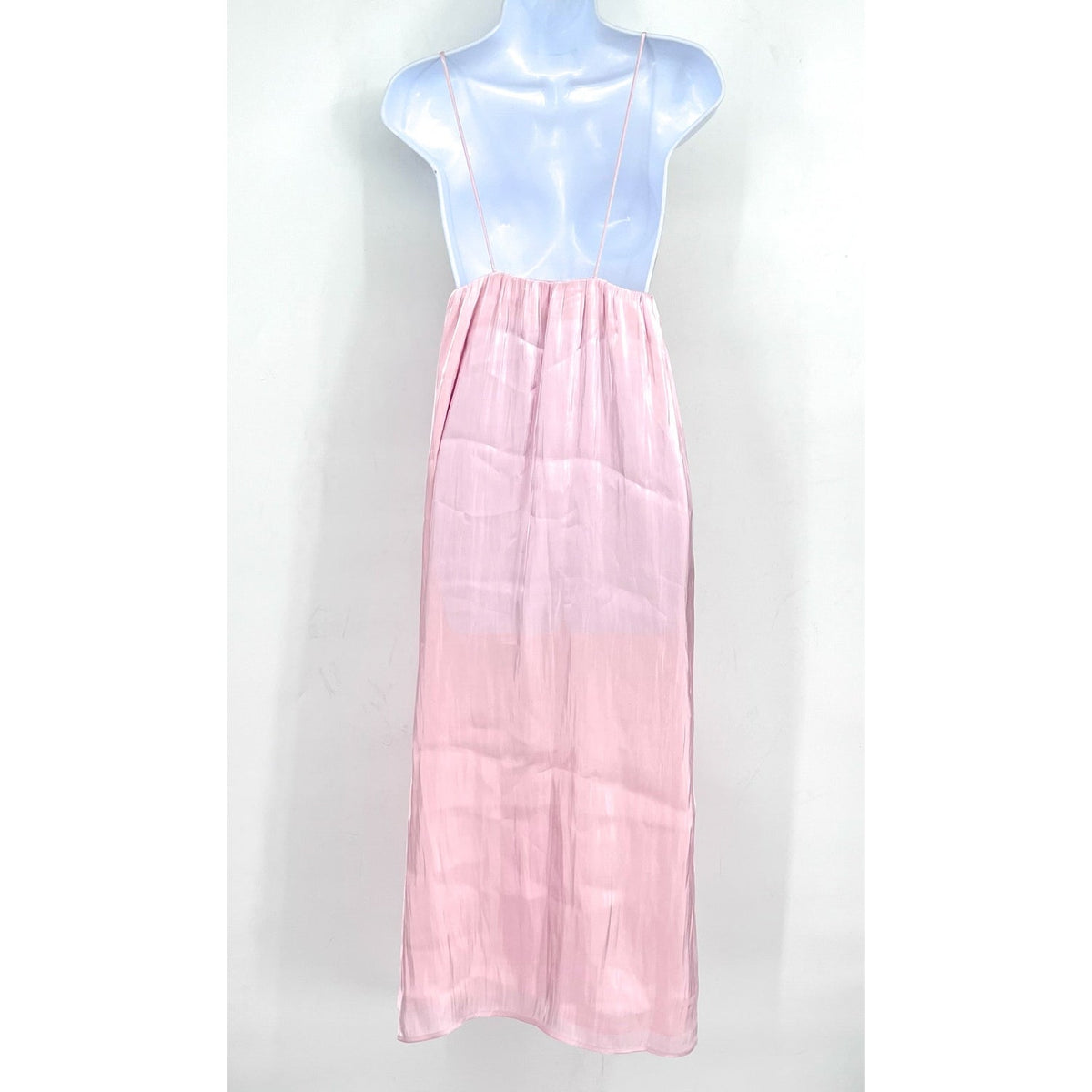 GANNI Womens Changeant Strap Dress Size 38 US 6 Chalk Pink Satin Slip Dress NWOT