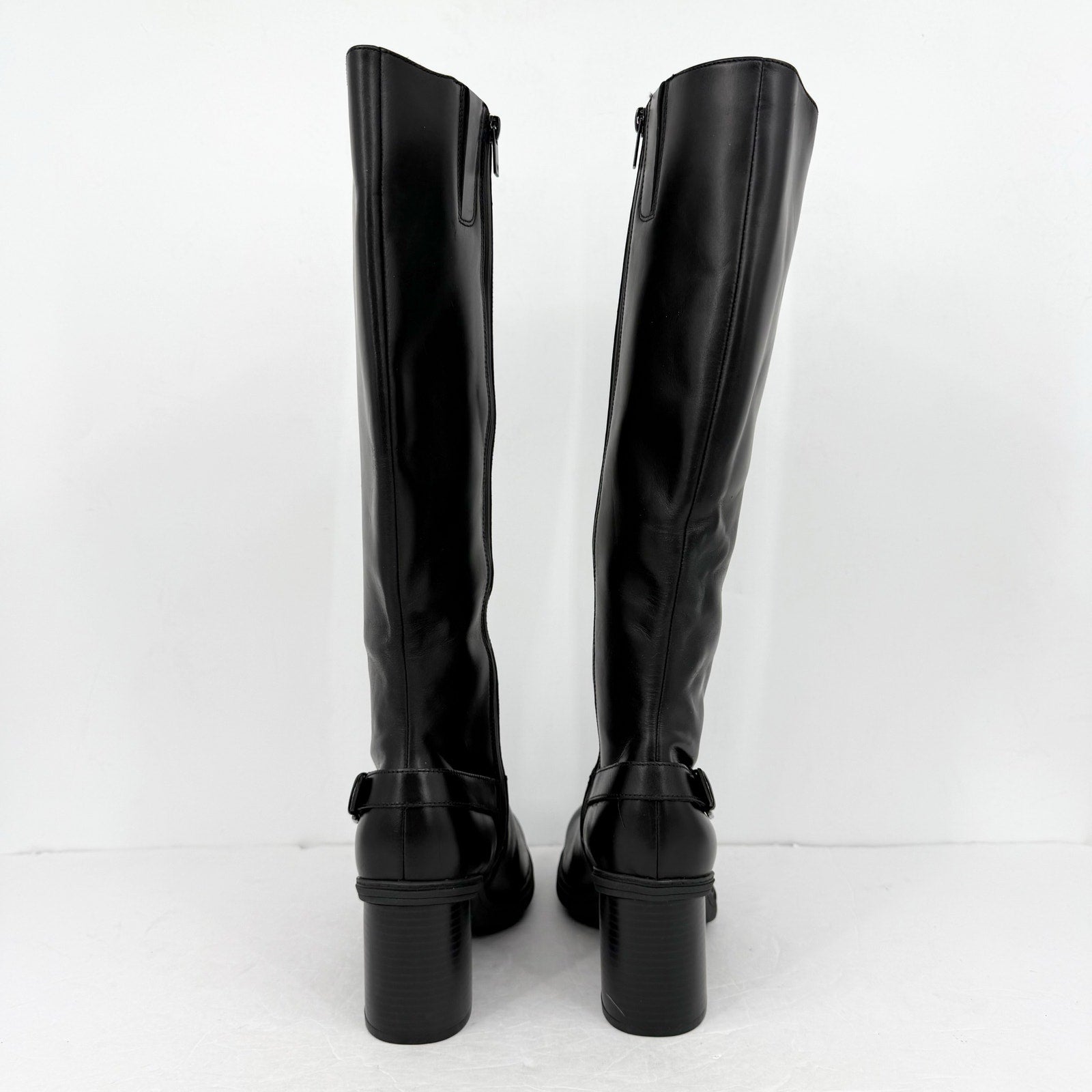 Vionic Womens Trabuco Knee High Boots US 9.5 Wide Black Leather Waterproof NWOB