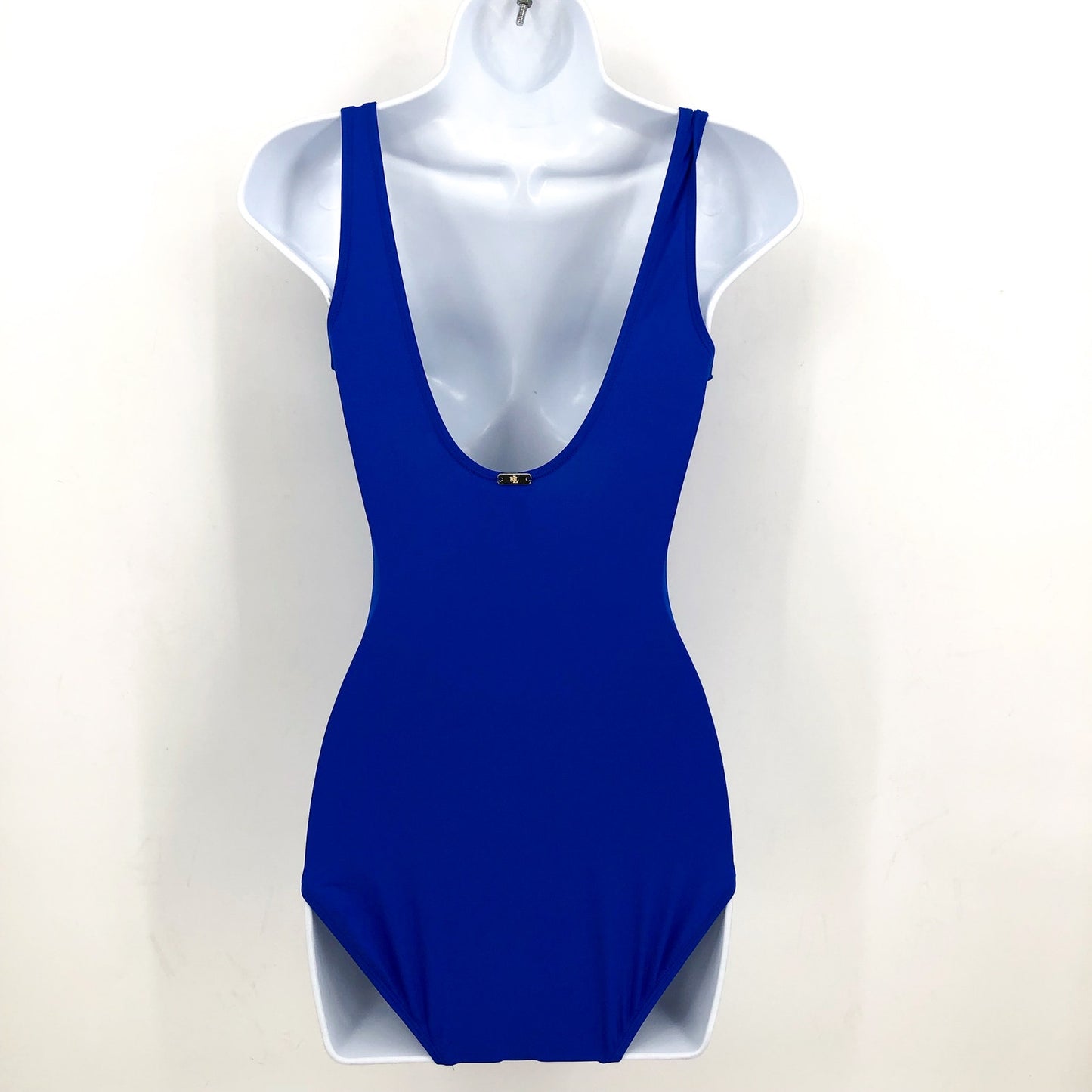 LAUREN RALPH LAUREN Beach Club Solids Ruffle One Piece Size 4 Royal Blue NWT