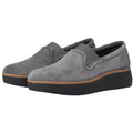 Clarks Womens Zylah Sky Platform Loafers Size 11 M EU 42.5 Grey Suede NWOB