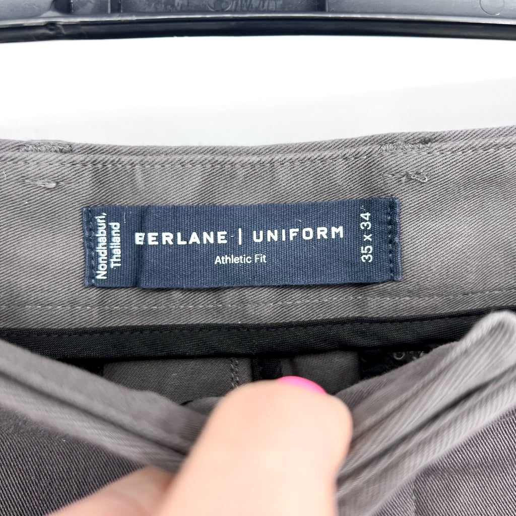 EVERLANE Uniform Mens Performance Chino Pants 35x34 Slate Grey Athletic Fit NWT