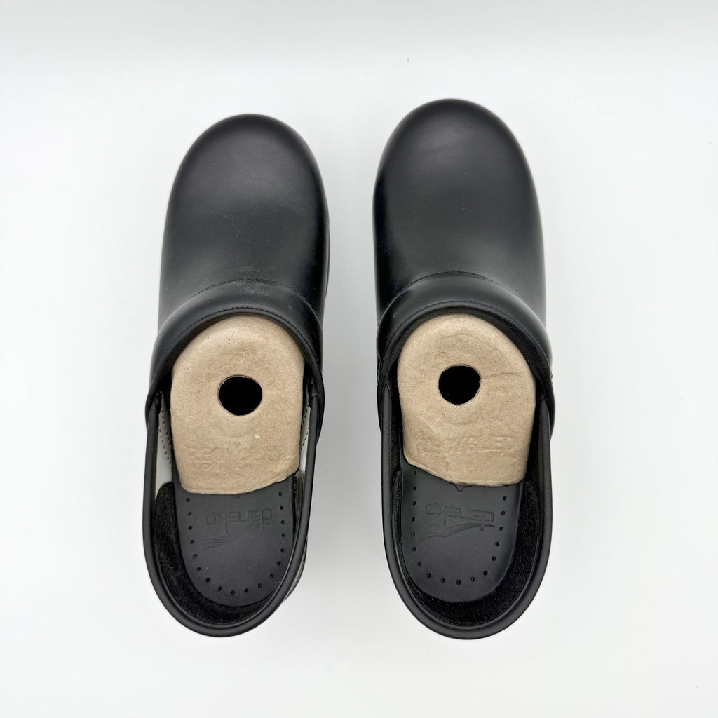 Dansko Womens Professional Clogs EU 41 US 11 Wide Black Box Leather Slip On NWOB