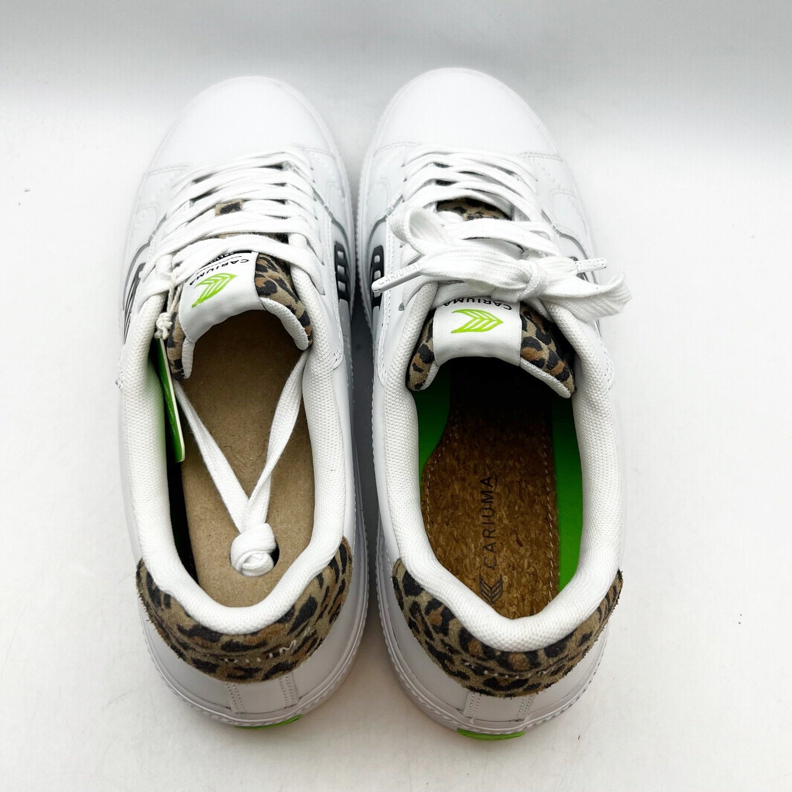 Cariuma Salvas Low Sneakers Womens 11.5 Mens 10 White Leopard Leather NIB