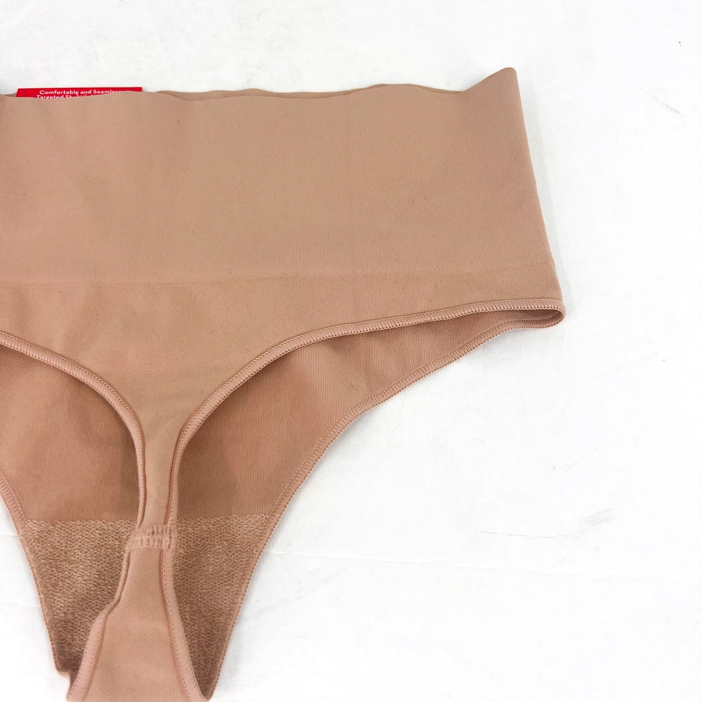 SPANX Women's EcoCare Seamless Shaping Thong Small Toasted Oatmeal 40048R NWT