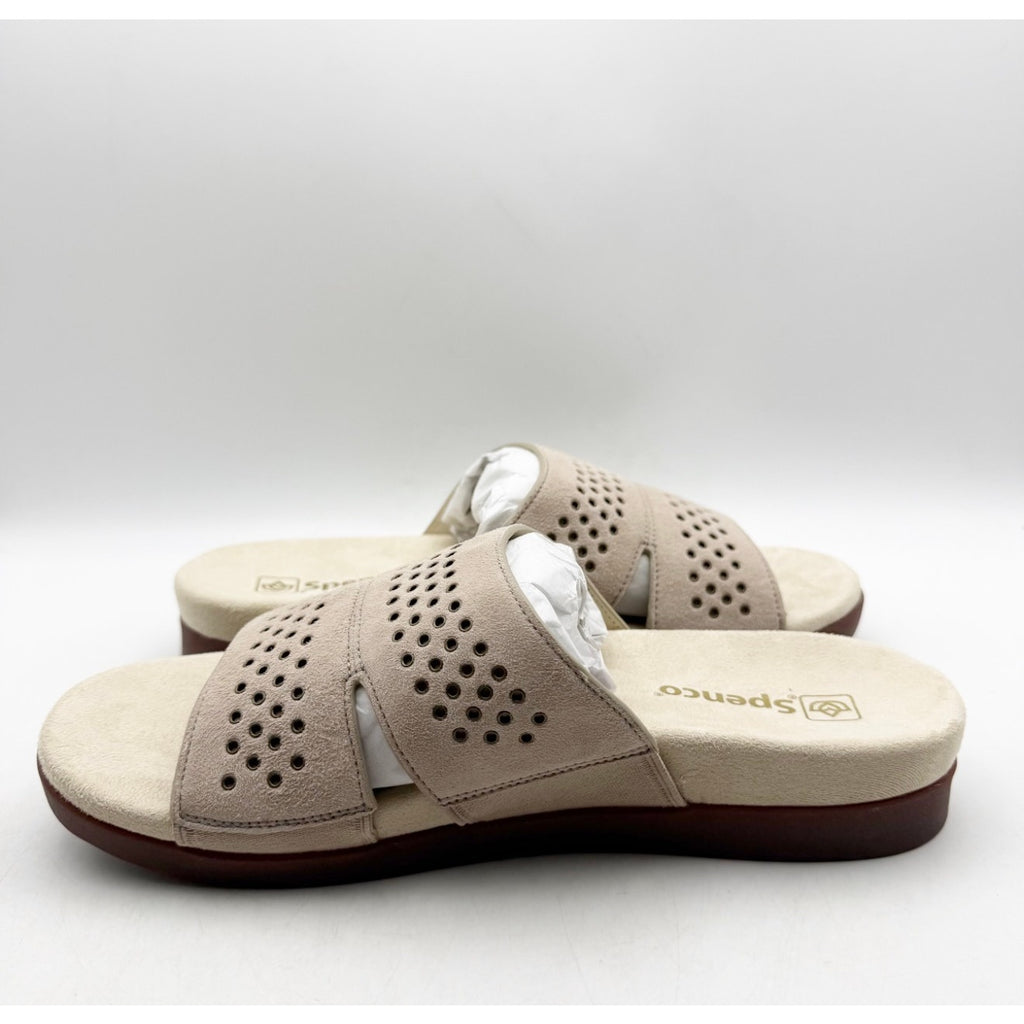Spenco Women's Twilight Stud Sandal Size 9.5 WIDE Light Taupe Slip On NIB
