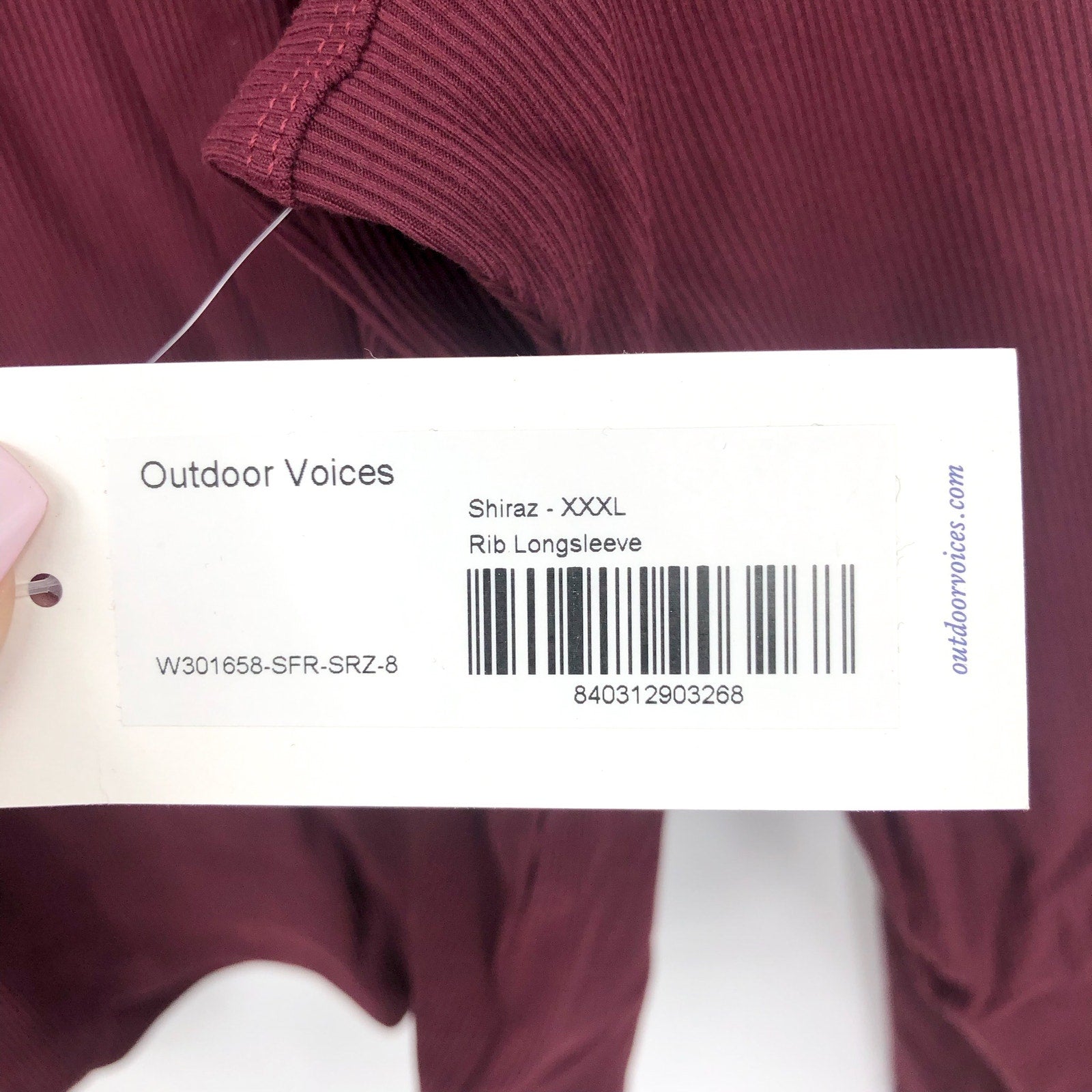 OUTDOOR VOICES Womens SuperForm Rib Crop Top 3XL Red Shiraz Long Sleeve NWT