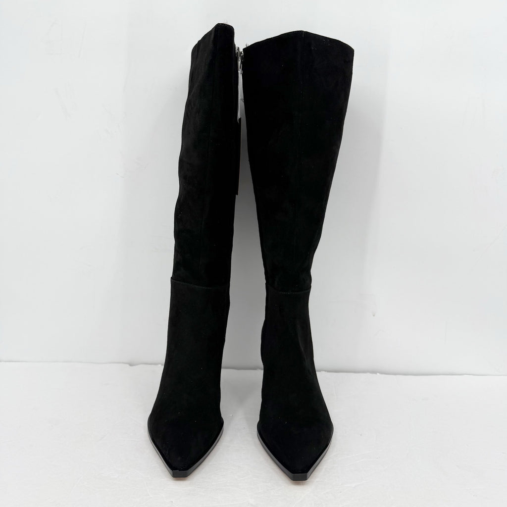 Dolce Vita Womens Auggie Knee High Heeled Boot 7.5 Extra Wide WC Black Suede NIB