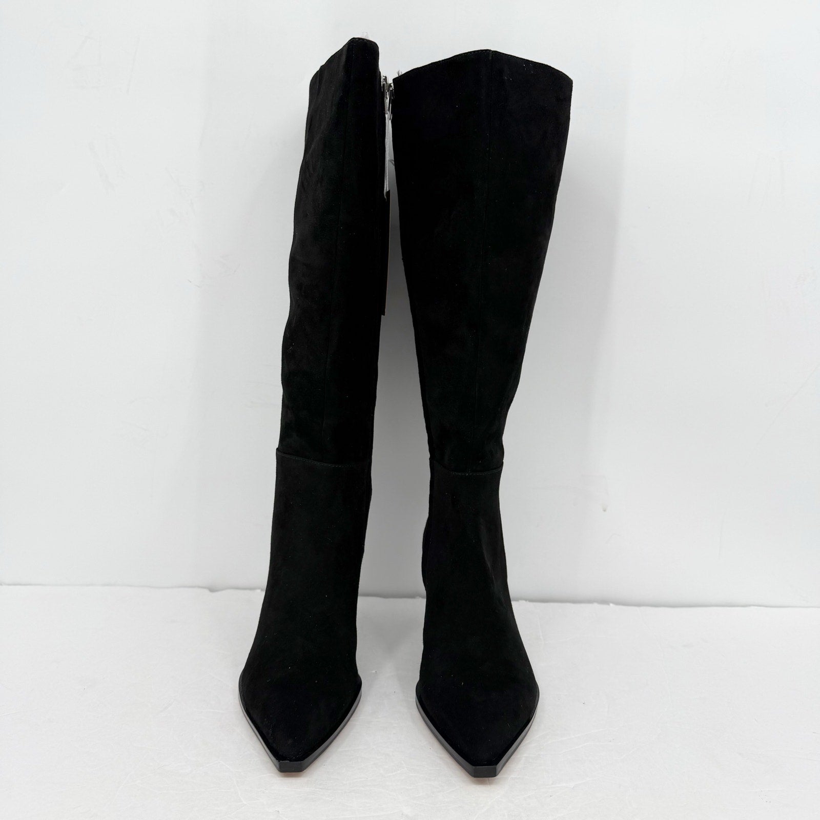 Dolce Vita Womens Auggie Knee High Heeled Boot 7.5 Extra Wide WC Black Suede NIB