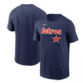 NIKE Women Houston Astros T-Shirt Medium Navy Blue Cooperstown Wordmark NWT