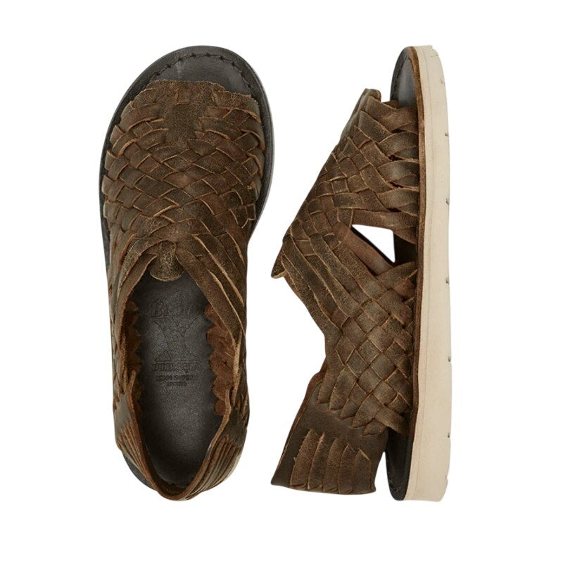 Brand X Womens Huarache Sandals US 8.5 Dark Brown Leather Woven NWOB