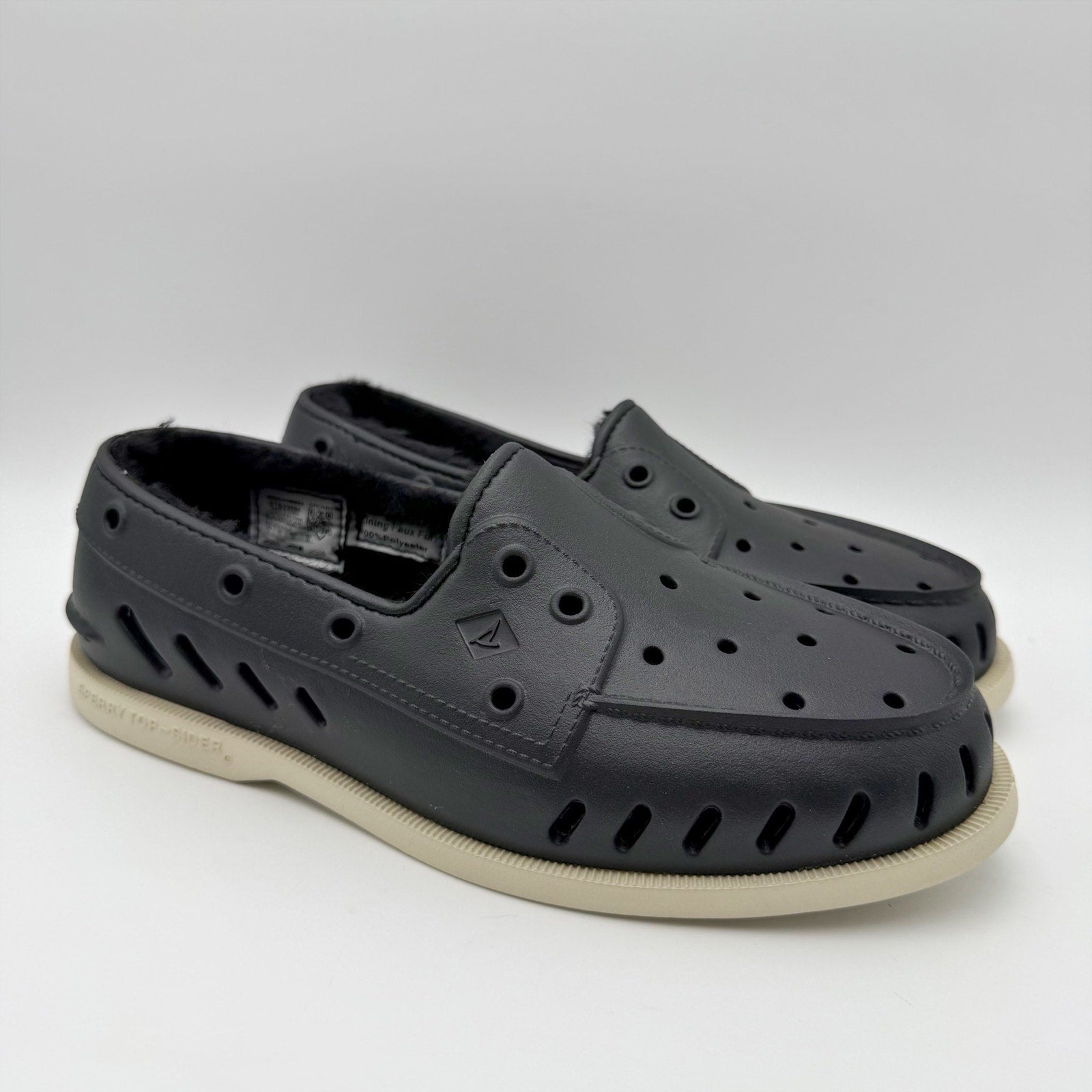 Sperry Mens Original Float Cozy Boat Shoes SIZE 10 EU 43 Black NWOB