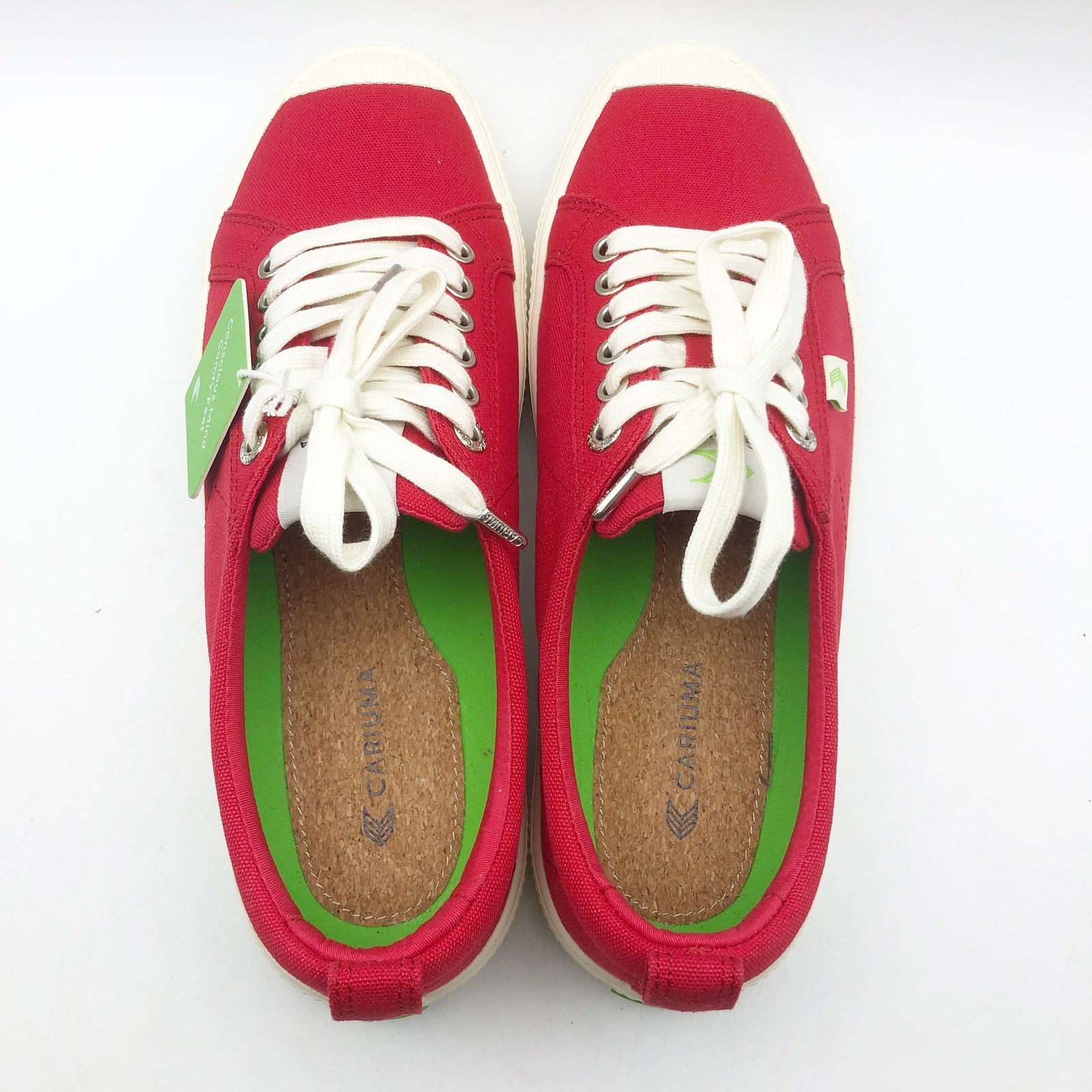 Cariuma OCA Low Top Sneakers Womens 8.5 Mens 7 Red Canvas Organic Cotton NIB