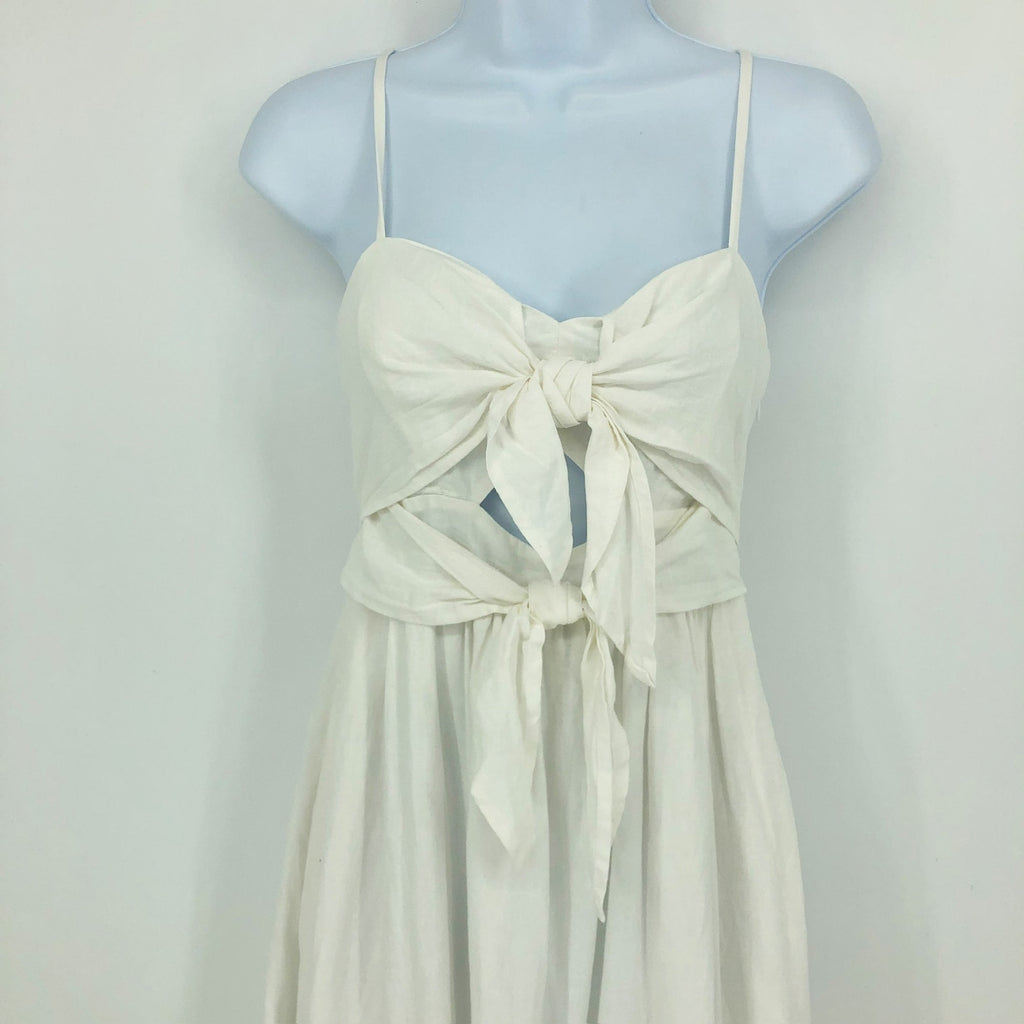 MADEWELL Sweetheart Midi Tank Dress Size 4 White Double-Tie Cutout NL181 NWT