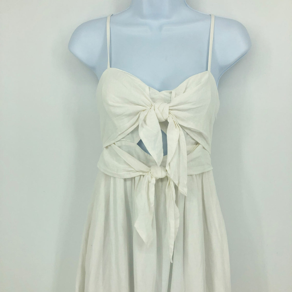 MADEWELL Sweetheart Midi Tank Dress Size 4 White Double-Tie Cutout NL181 NWT