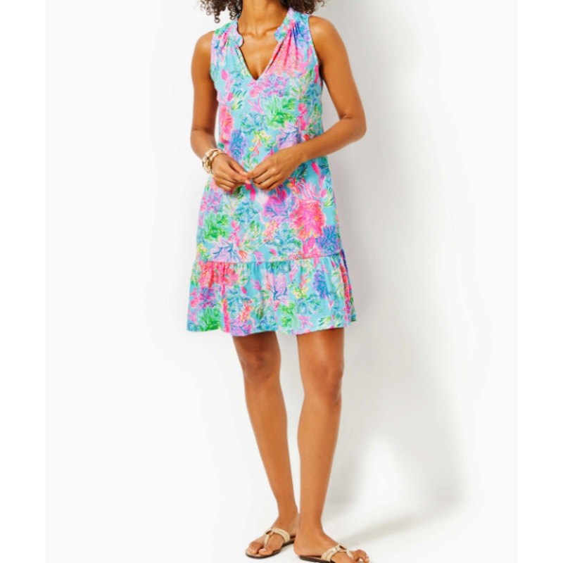 LILLY PULITZER Womens Malone Dress XL Cay to My Heart Blue Celestial Blue NWT