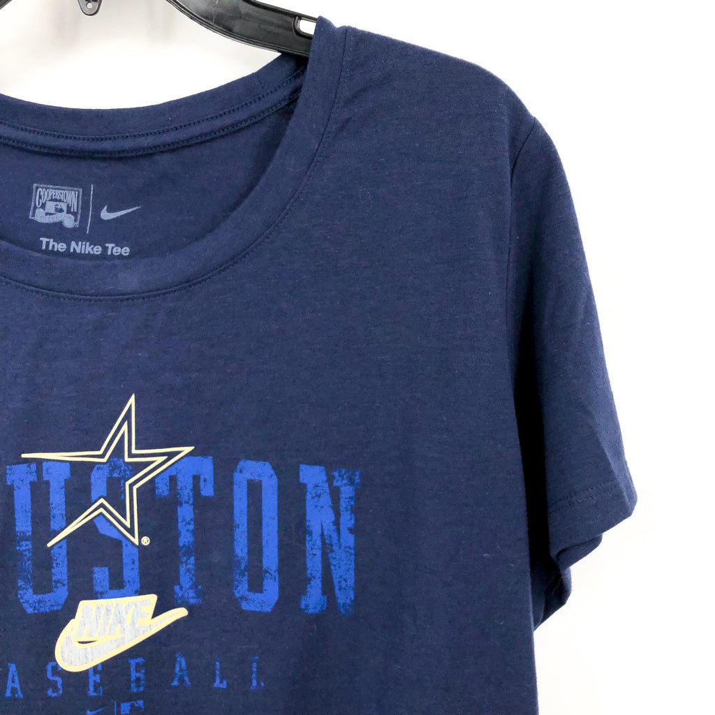 NIKE Women's MLB Houston Cooperstown Arch T-Shirt Large Navy Blue NWT NKMV-44B