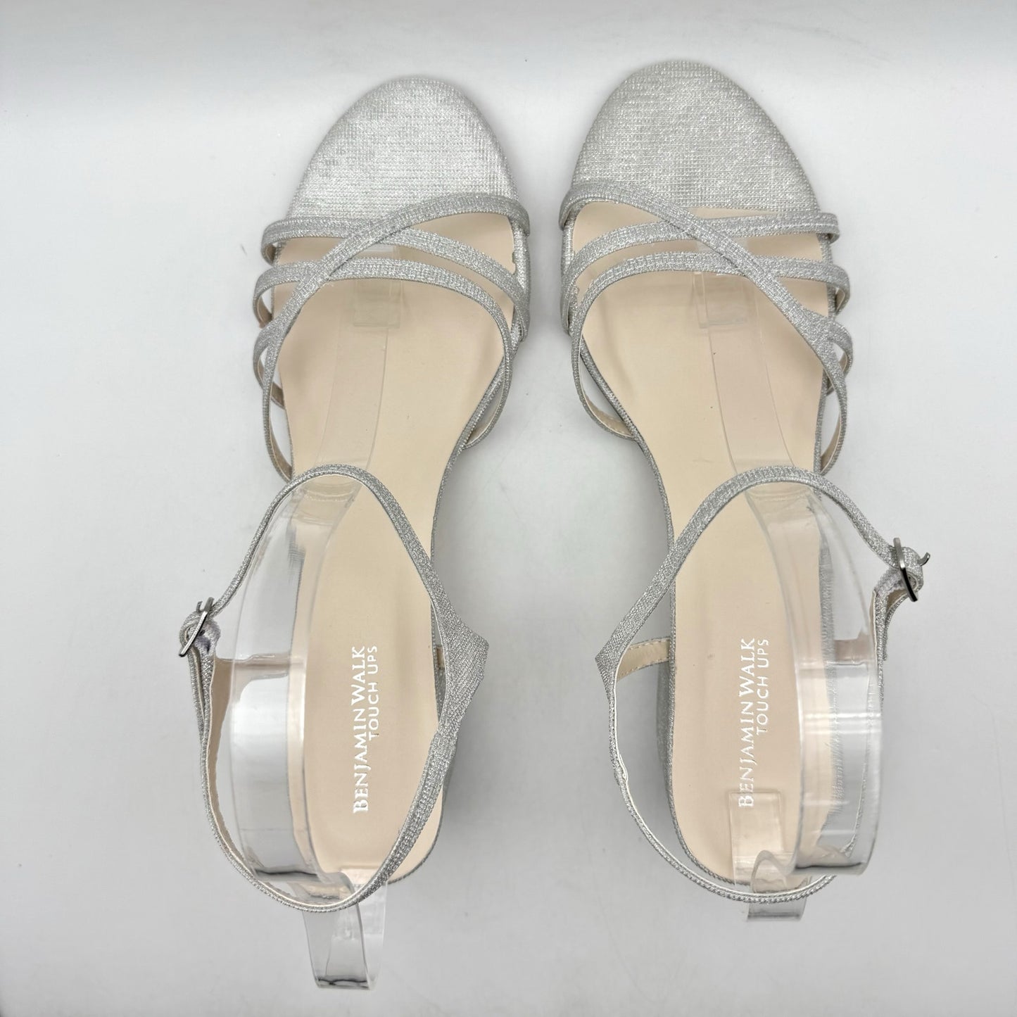 Touch Ups by Benjamin Walk Womens Delilah Sandals US 12 Wide Silver Metallic NIB
