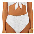 BEACH RIOT Women's Hazel Eyelet Bikini Bottom Large White Magnolia NWT
