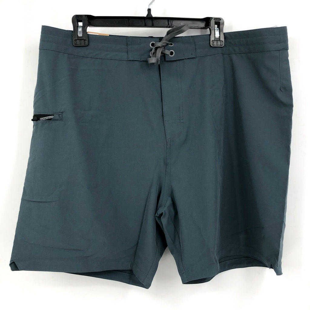 PRANA Men's Fenton Board Shorts Size 28 Grey Blue 9" Inseam Drawcord Swim NWT
