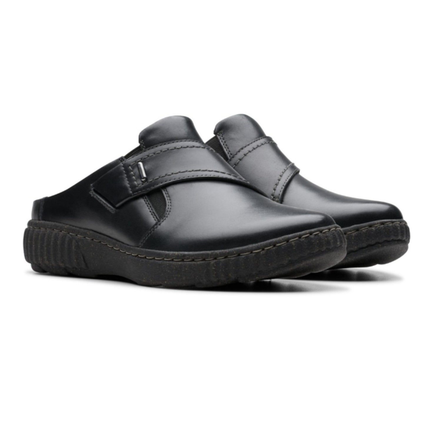 Clarks Womens Caroline Bay Clogs US 11 M EU 42.5 Black Leather SR NIB