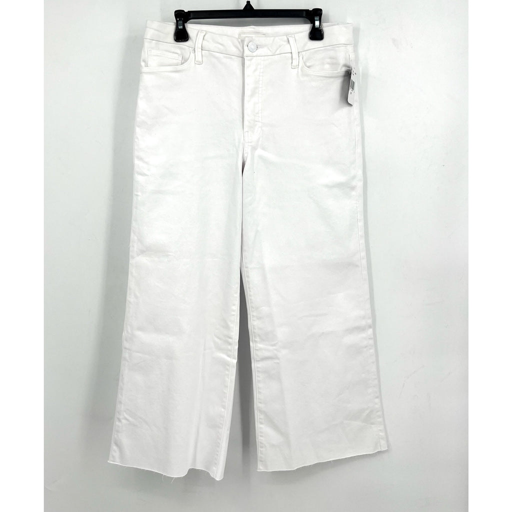 KUT FROM THE KLOTH Meg Wide Leg Jeans 8 PETITE Optic White High-Rise Fab AB NWT