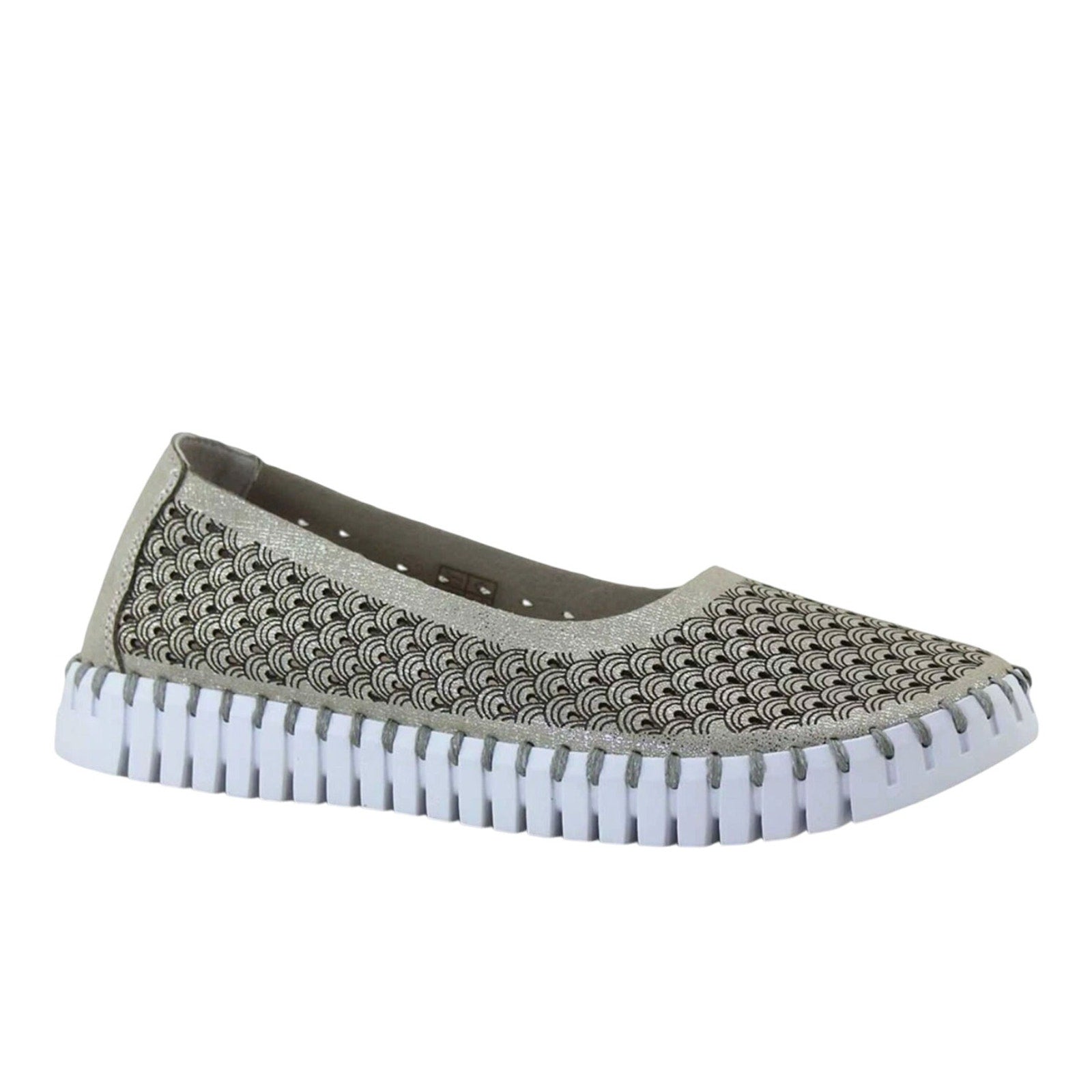 ILSE JACOBSEN Womens Tulip 0026 Ballet Flats EU 37 US 6 Silver Glitter NWOB