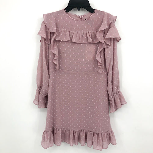 BARDOT JUNIOR Girl's Abbie Ruffle Flare Dress 16 Junior Purple Lilac NWT