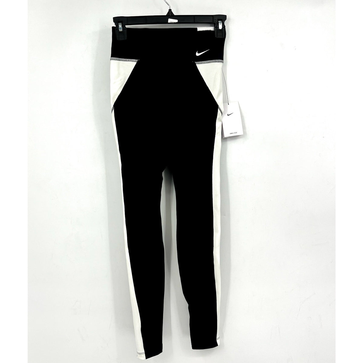 NIKE Women's One Full-length Leggings XS Black White Colorblock Mid-rise NWT