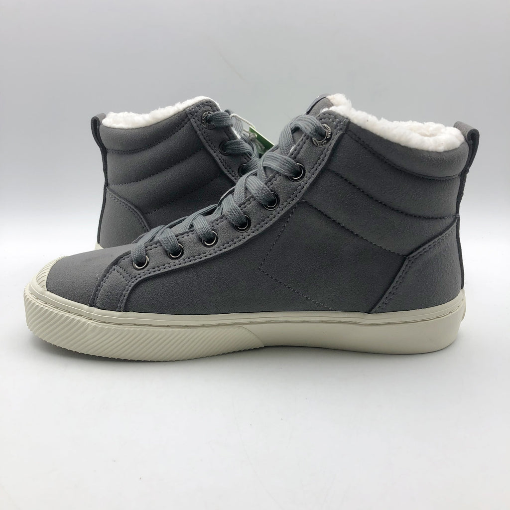 Cariuma Womens OCA Therma High Sneaker Boots Size 7 Grey Suede Shearling NIB