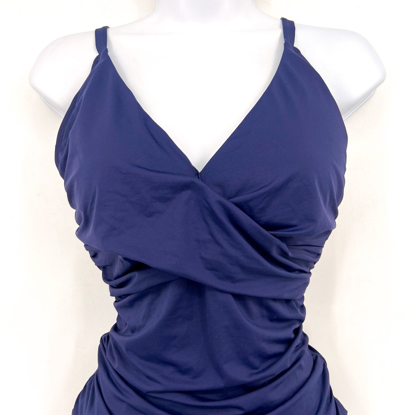 Tommy Bahama Womens Pearl One-Piece Swimsuit Size 10 Navy Blue Cross Front NWT