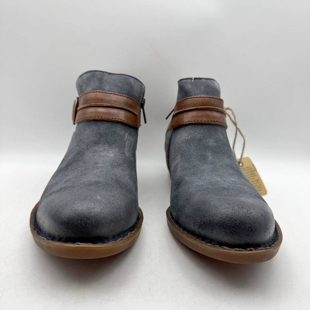 Born Womens Kati Ankle Booties US 8 M Blue Brown Leather NWOB